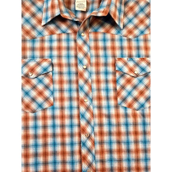 Wrangler Men's Plaid Pearl Snap Size 4XL - Picture 3 of 6